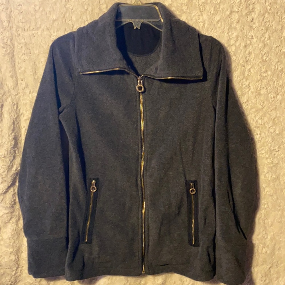Calvin Klein zip up jacket, grey with gold zippers
